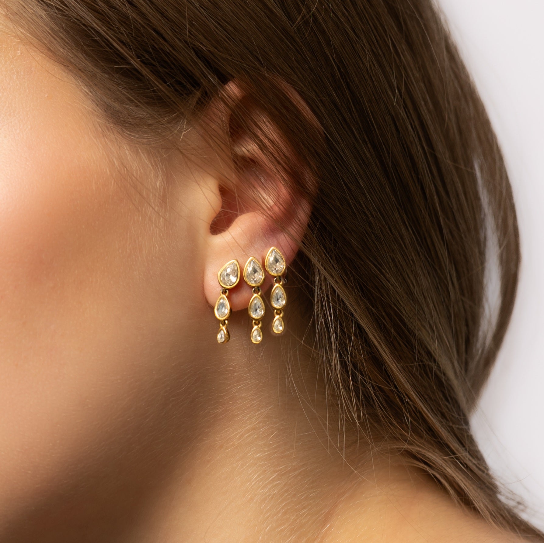 Teardrop Dangle Studs