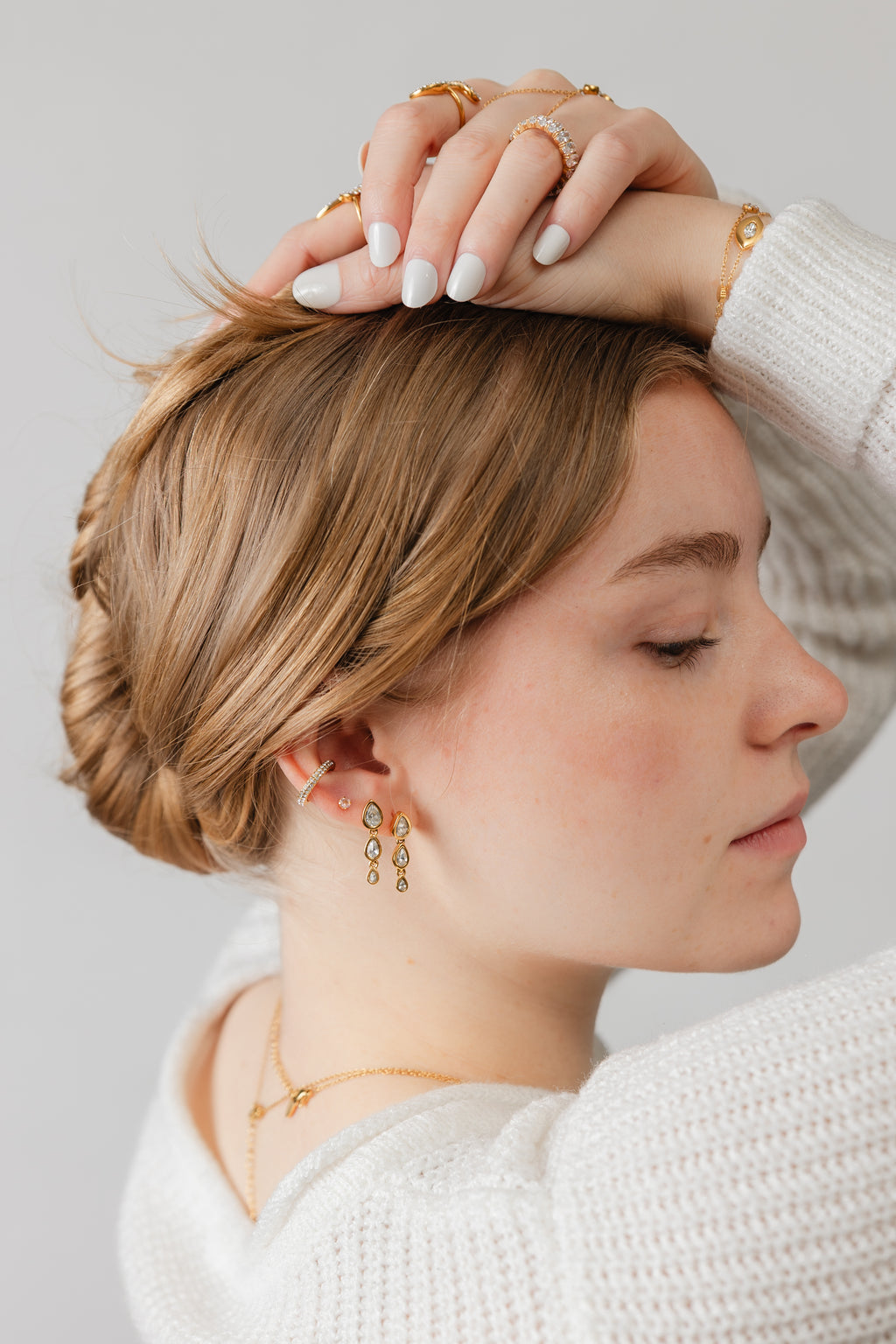 Teardrop Dangle Studs