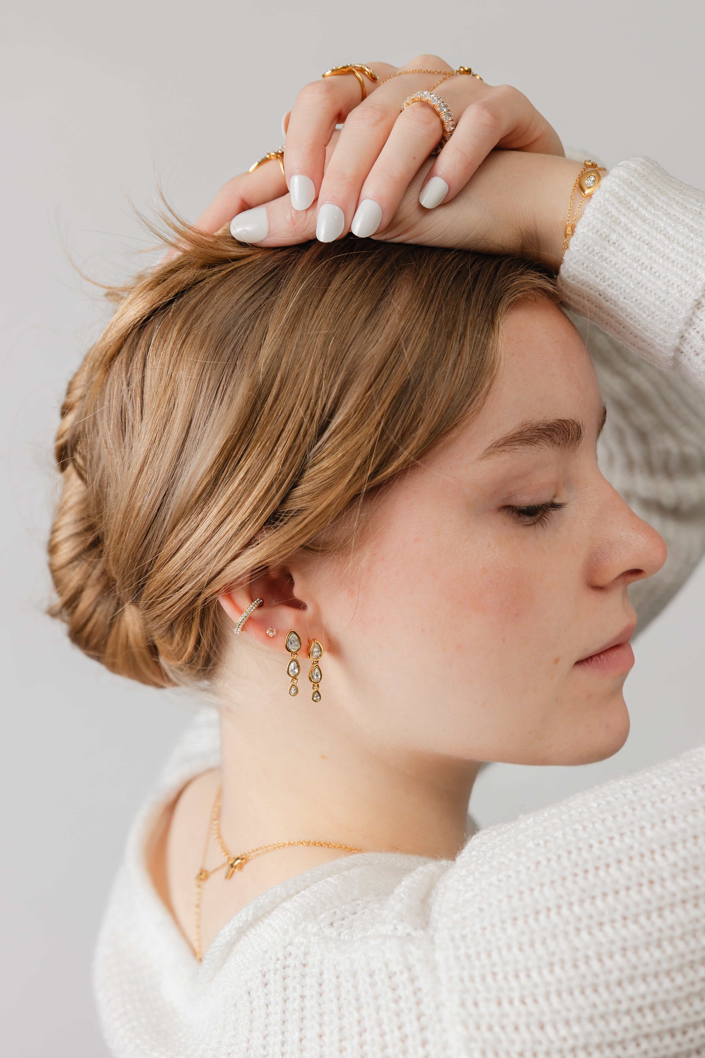 Teardrop Dangle Studs