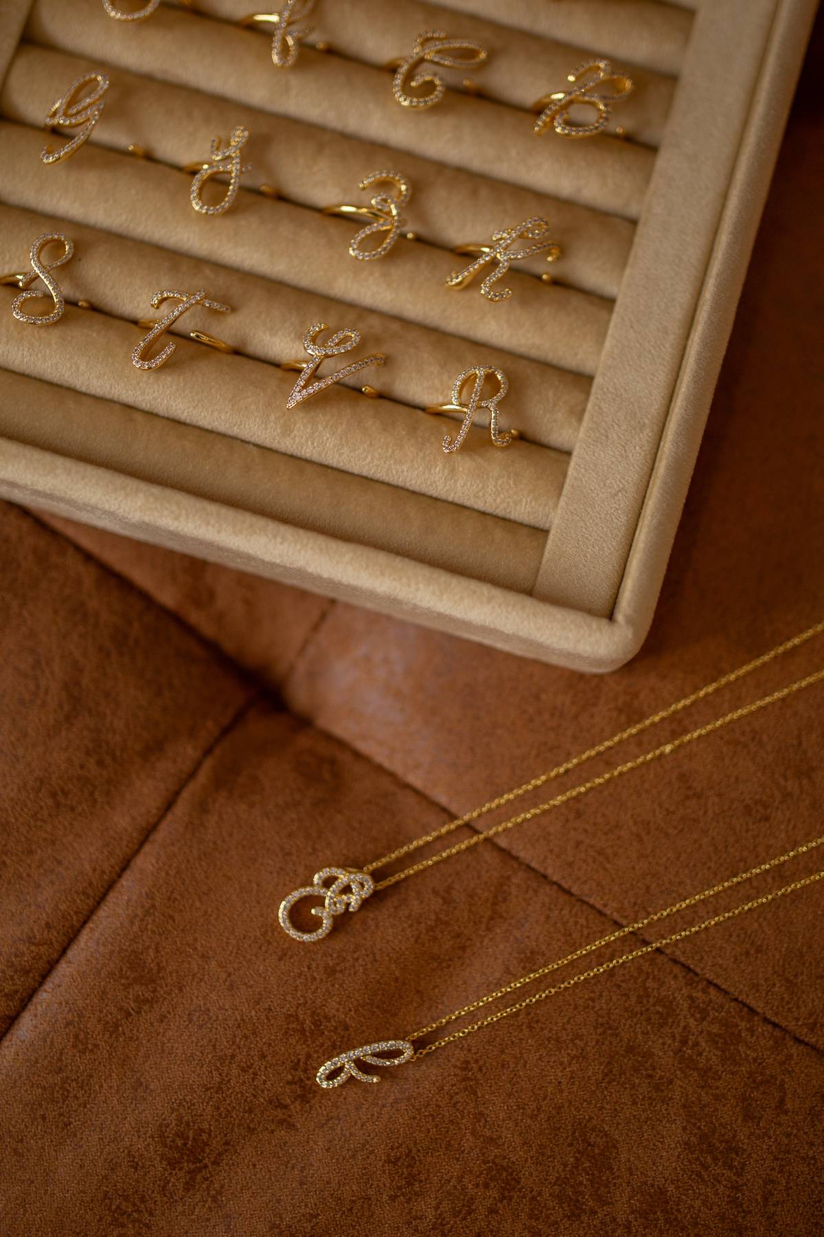 Heirloom Pavé Initial Necklace