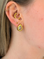 Teardrop Bezel Studs
