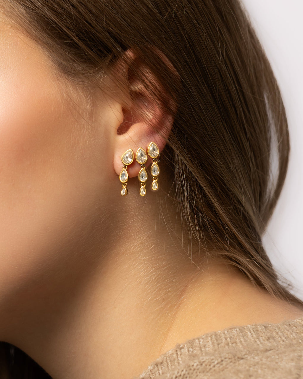 Teardrop Dangle Studs