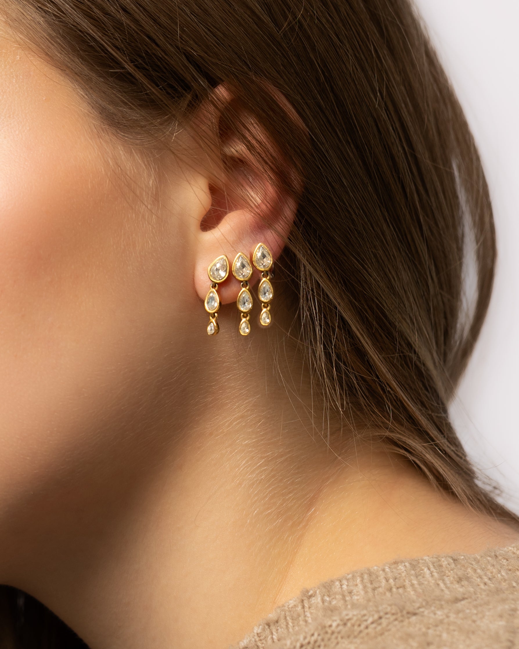 Teardrop Dangle Studs