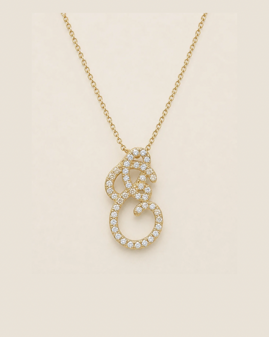 Heirloom Pavé Initial Necklace
