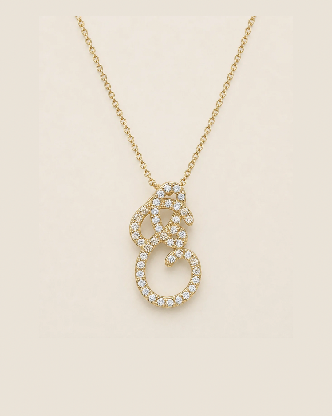 Heirloom Pavé Initial Necklace