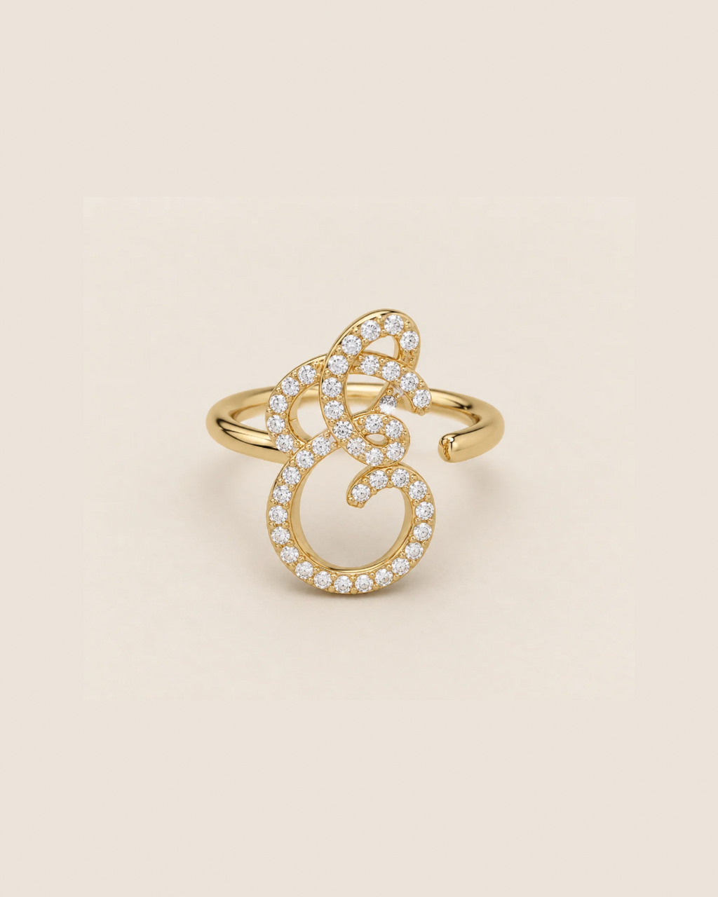 Heirloom Pavé Initial Ring