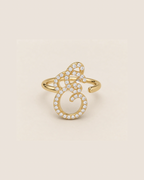 Heirloom Pavé Initial Ring