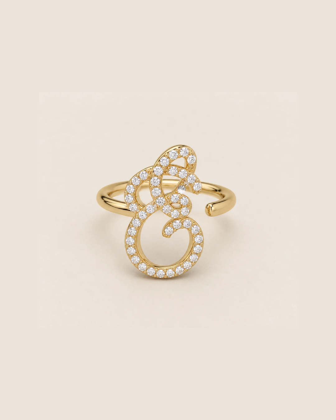 Heirloom Pavé Initial Ring