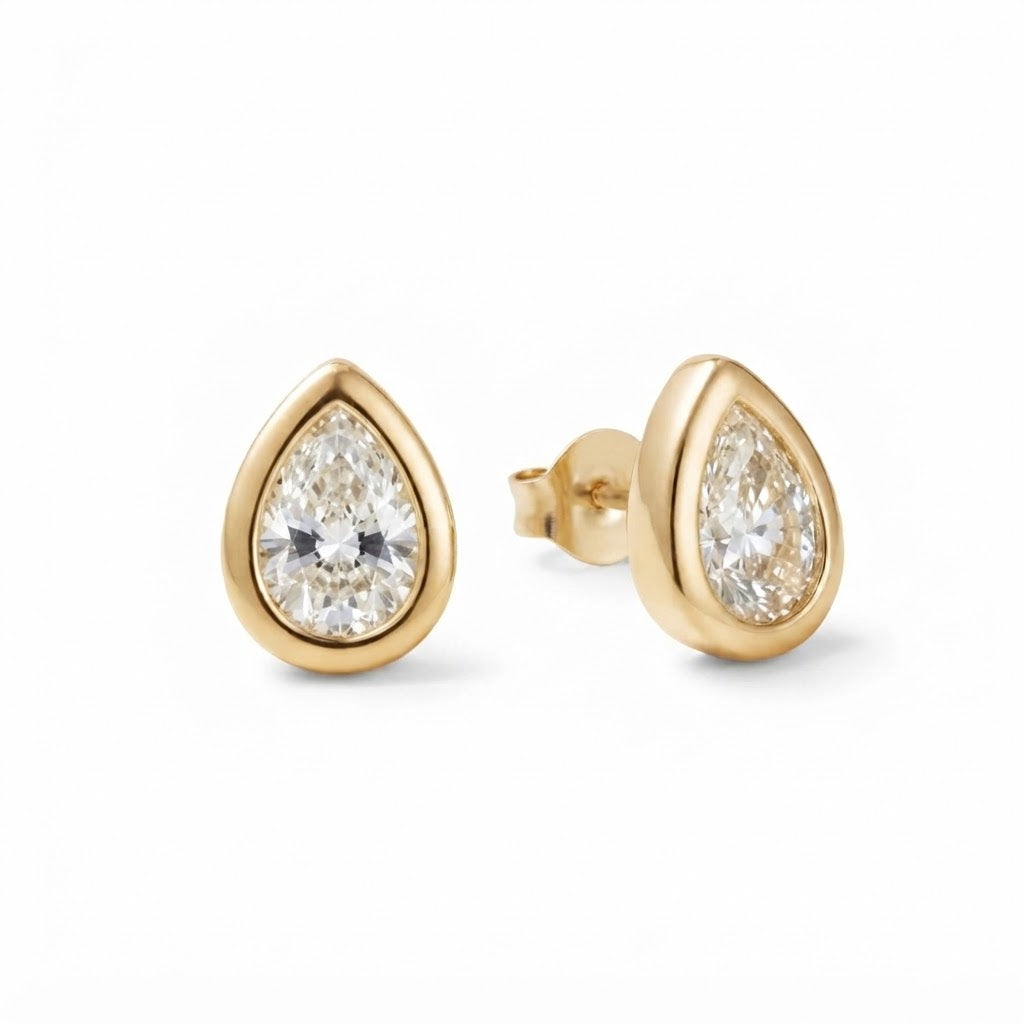 Teardrop Bezel Studs