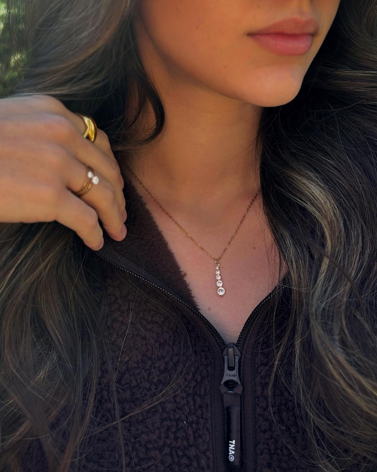 juliette 5 diamond necklace pvd waterproof vienna domani