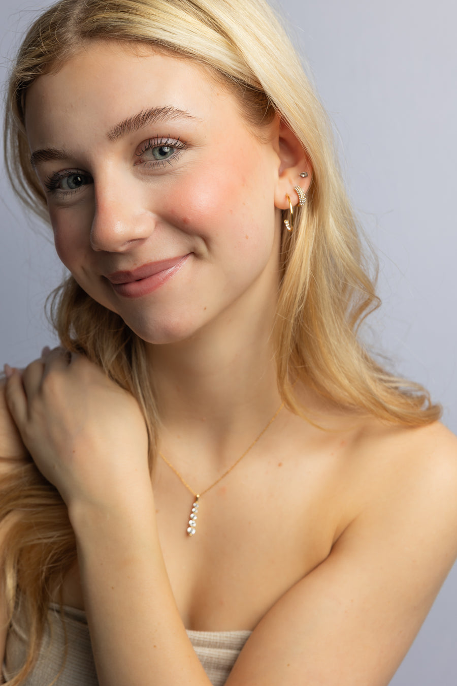 Claudia Iced Hoop Studs